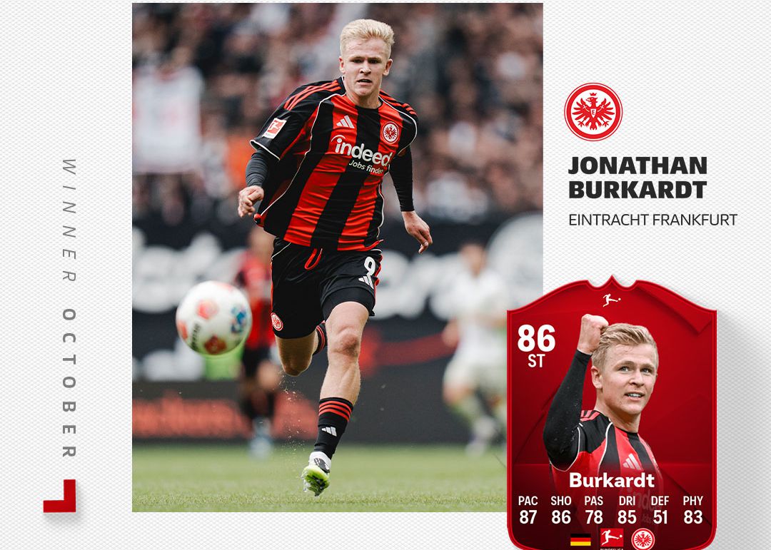 การเอาชนะ Dias และ Olise อย่างเป็นทางการ: Burkett ได้รับเลือกให้เป็นผู้เล่นบุนเดสลีกาประจำเดือนตุลาคม